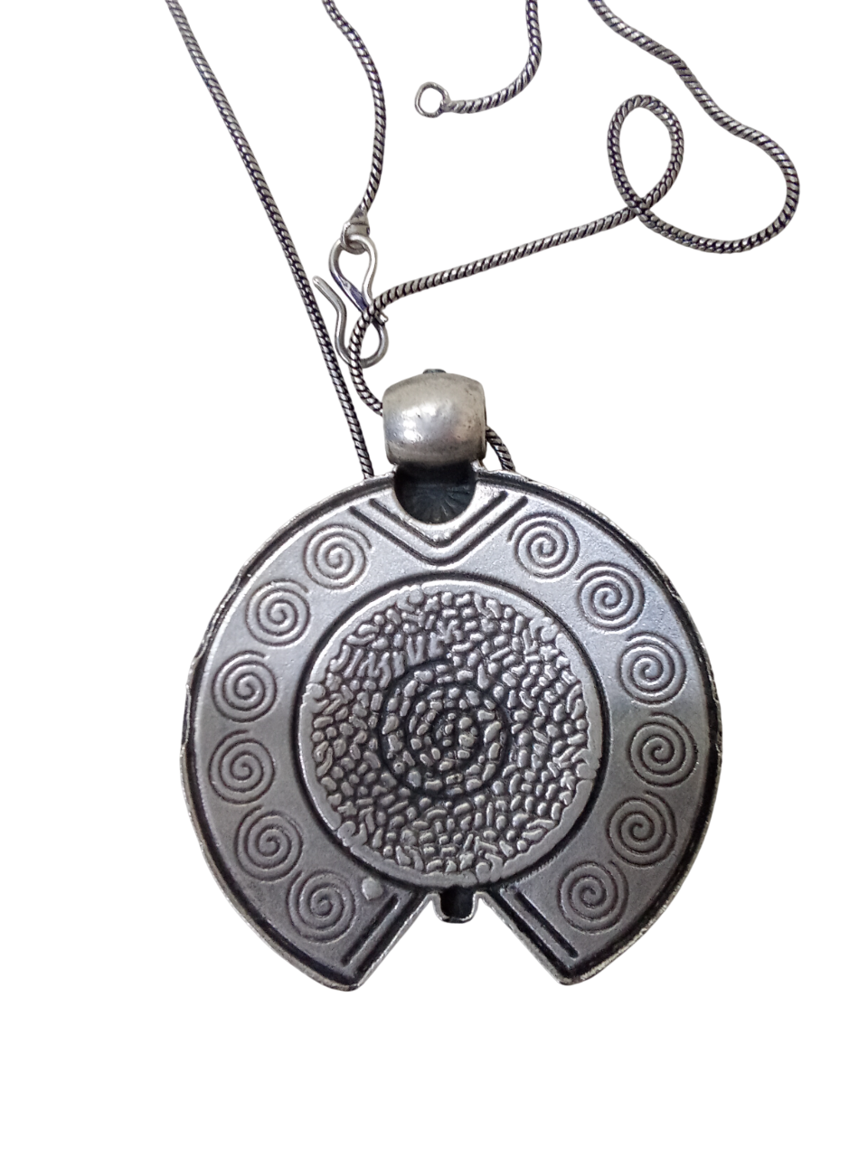 German Silver Tibetan Pendant Necklace for Girls & Women Tribal Tibetan Pendant