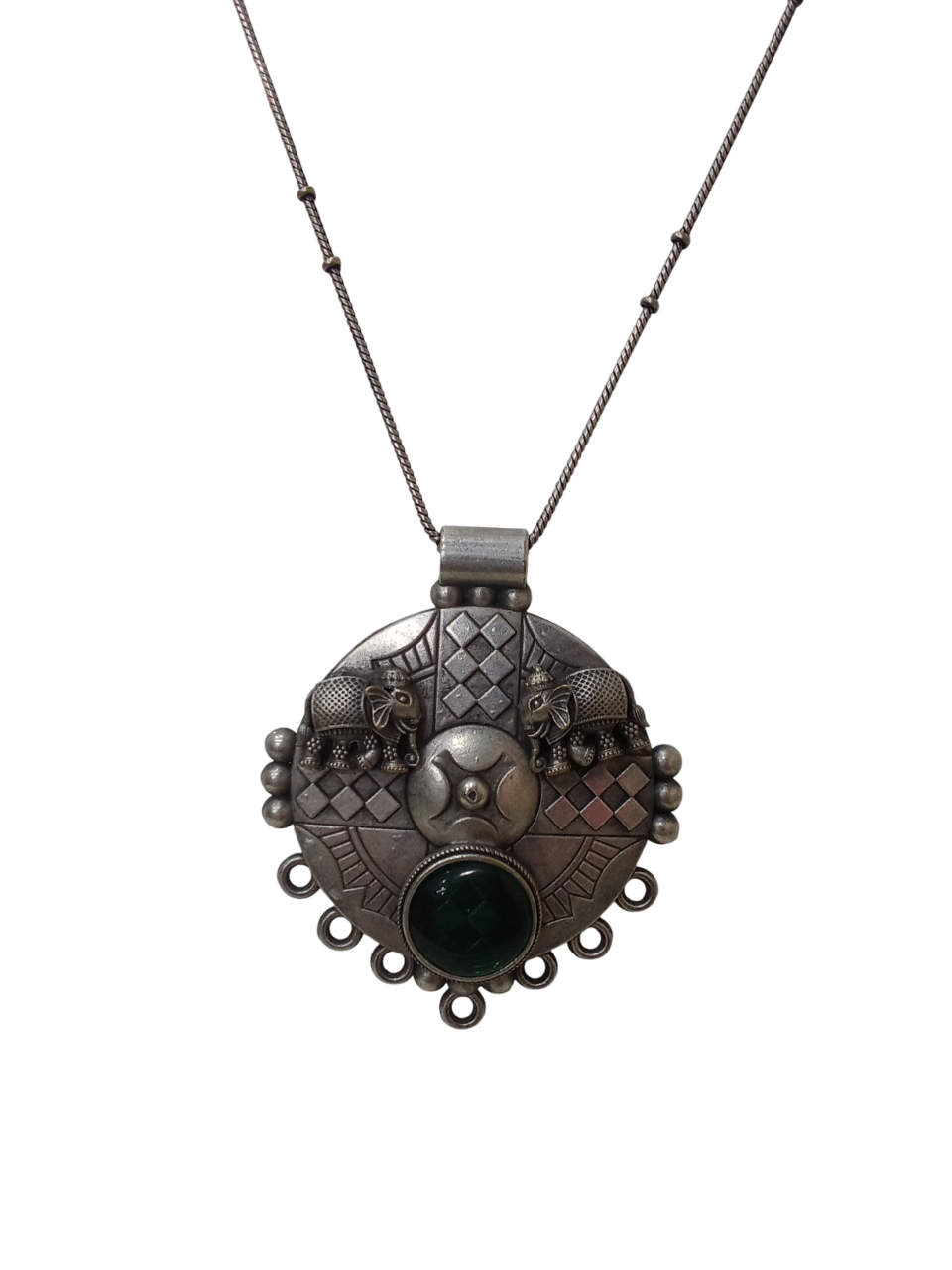 German Silver Tibetan Pendant Necklace for Girls & Women Tribal Tibetan Pendant
