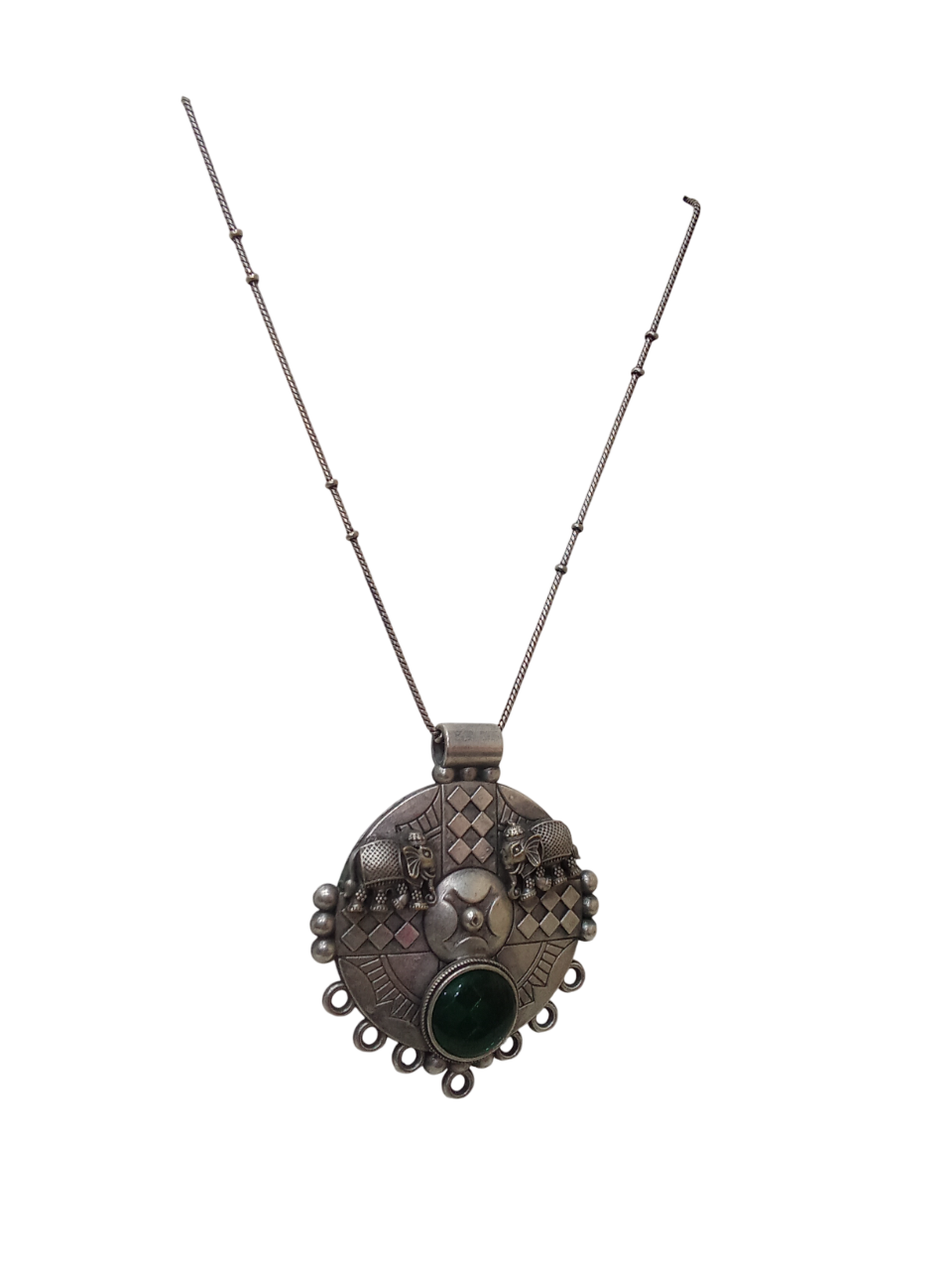 German Silver Tibetan Pendant Necklace for Girls & Women Tribal Tibetan Pendant