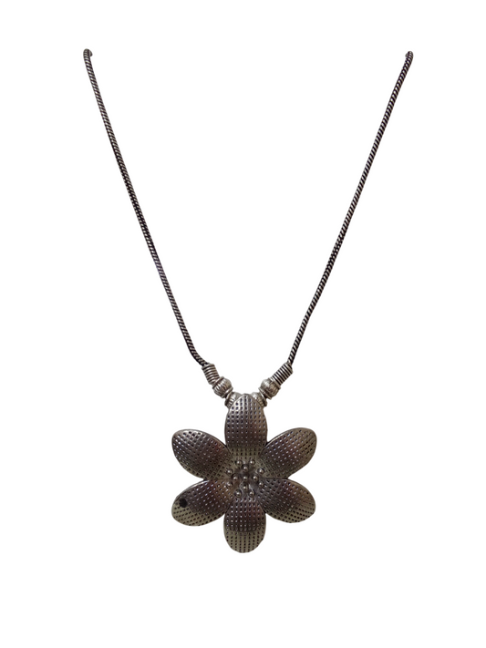 Women German Silver Tibetan Pendant Necklace for Girls Tribal Tibetan Pendant