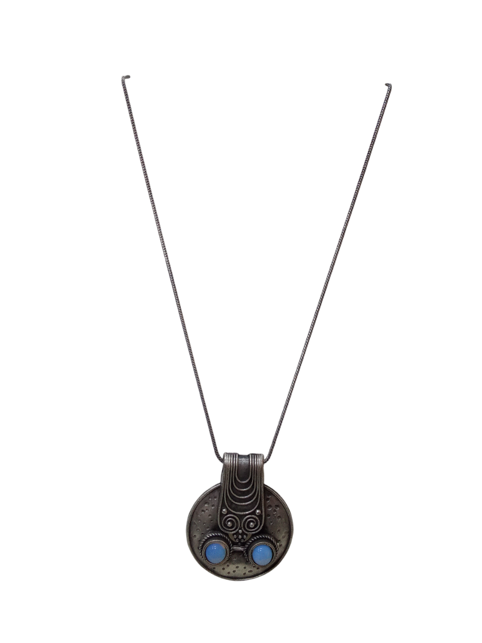 Women German Silver Tibetan Pendant Necklace for Girls Tribal Tibetan Pendant