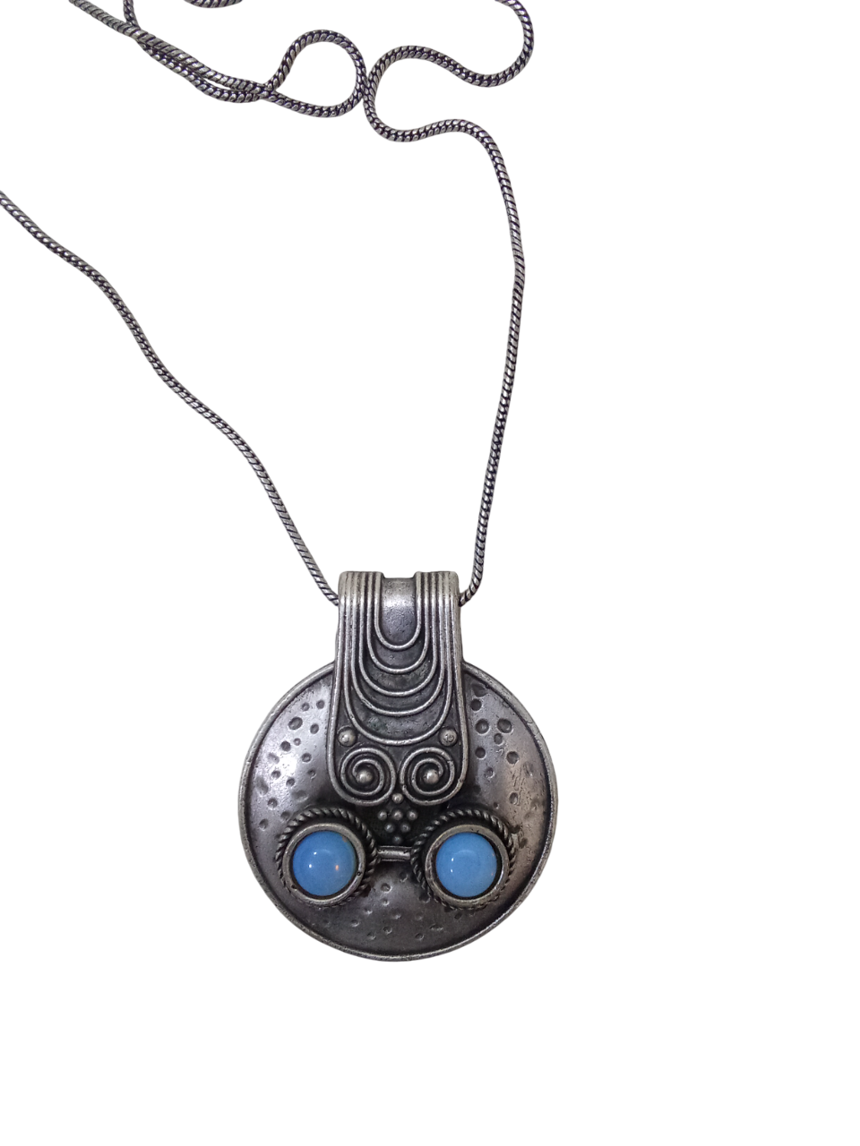 Women German Silver Tibetan Pendant Necklace for Girls Tribal Tibetan Pendant