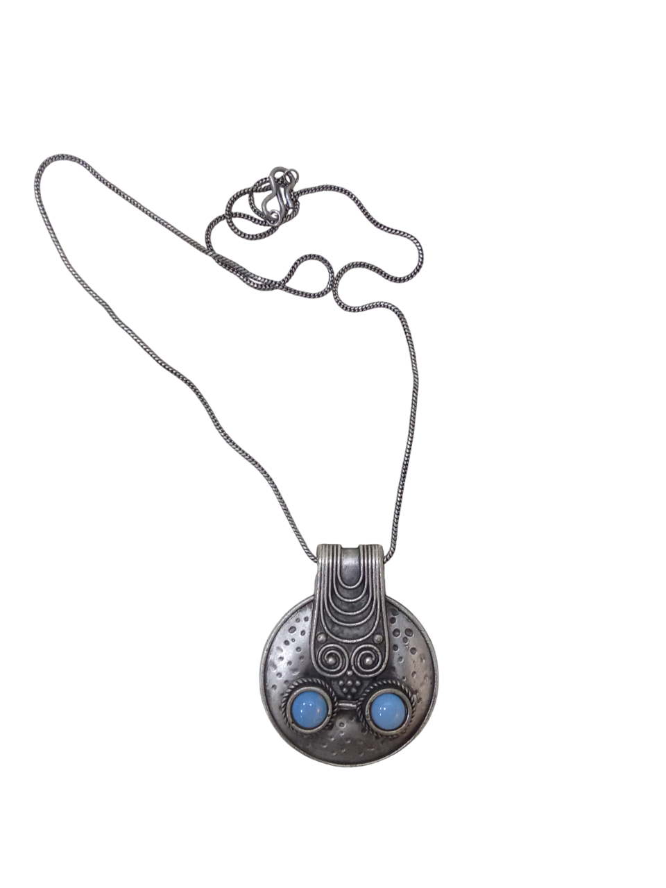 Women German Silver Tibetan Pendant Necklace for Girls Tribal Tibetan Pendant