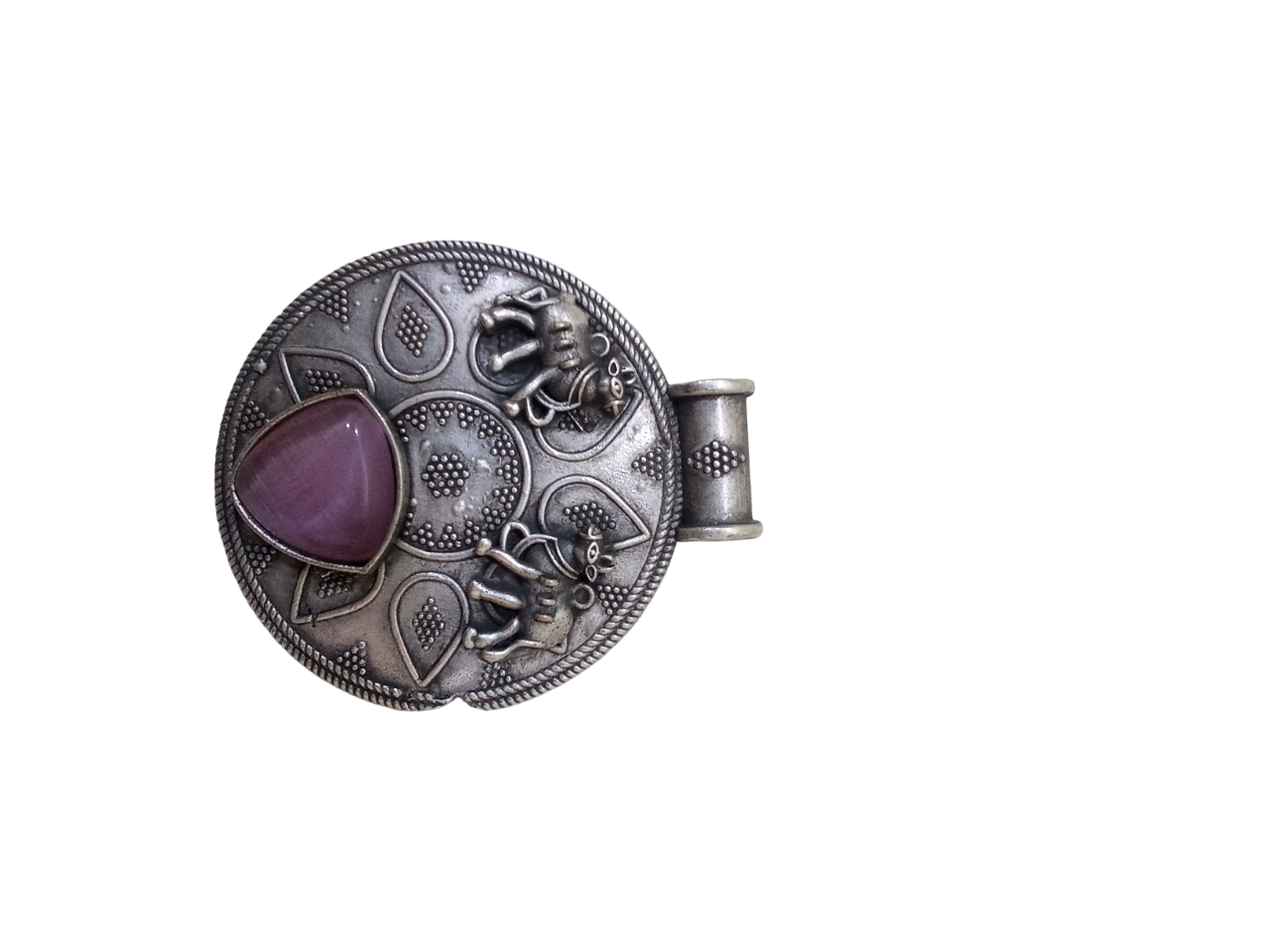 Women German Silver Tibetan Pendant Necklace for Girls Tribal Tibetan Pendant