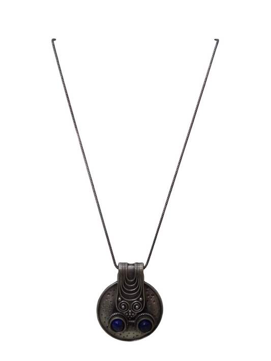 Women German Silver Tibetan Pendant Necklace for Girls Tribal Tibetan Pendant
