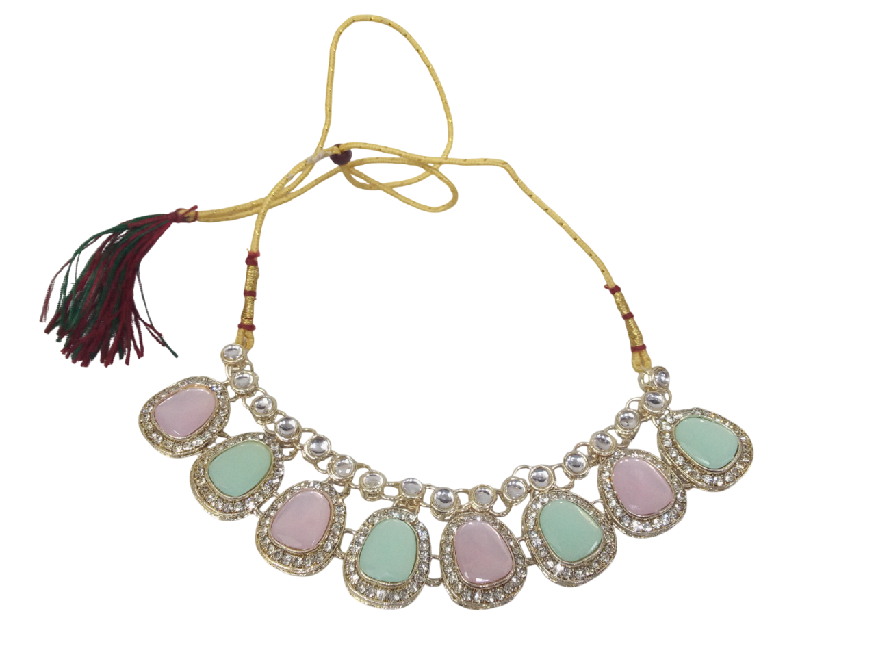Gold Plated Women Wedding Jewellery Necklace Set Stylish Antique Girls Pendant