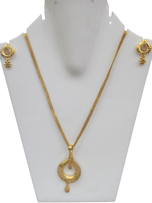 Gold Plated Women Wedding Jewellery Necklace Set Stylish Girls Polki Pendant
