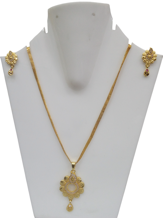 Gold Plated Women Wedding Jewellery Necklace Set Stylish Girls Polki Pendant
