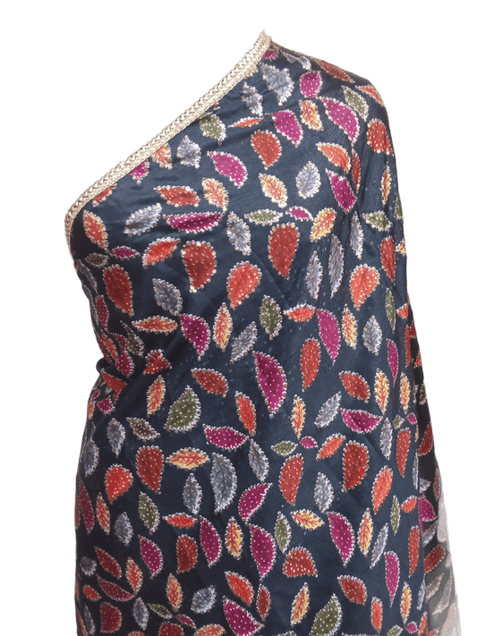 Indian Dupatta With Gotta Lace Women Handmade Bollywood Punjabi Phulkari