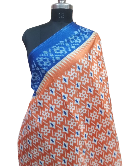Women Long Dupatta Stole Silk Handmade Kalamkari Dupatta