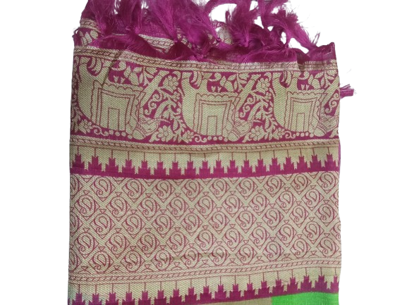 Women Long Dupatta Stole Silk Handmade Kalamkari Dupatta