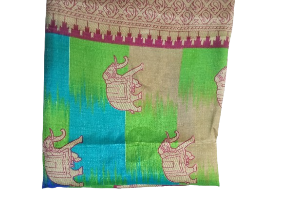 Women Long Dupatta Stole Silk Handmade Kalamkari Dupatta
