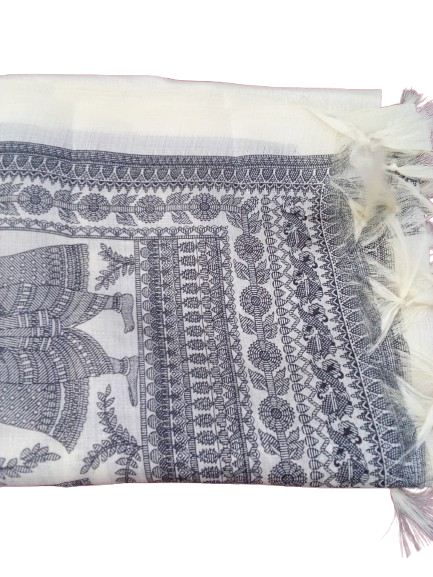 Women Long Dupatta Stole Silk Handmade Kalamkari Dupatta