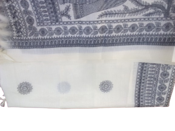Women Long Dupatta Stole Silk Handmade Kalamkari Dupatta