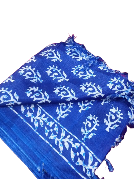 Women Long Dupatta Stole Silk Handmade Kalamkari Dupatta