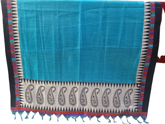 Women Long Dupatta Stole Silk Handmade Kalamkari Dupatta