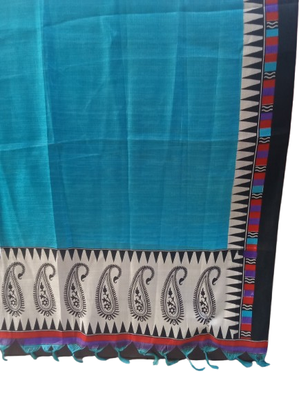 Women Long Dupatta Stole Silk Handmade Kalamkari Dupatta