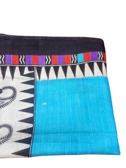 Women Long Dupatta Stole Silk Handmade Kalamkari Dupatta