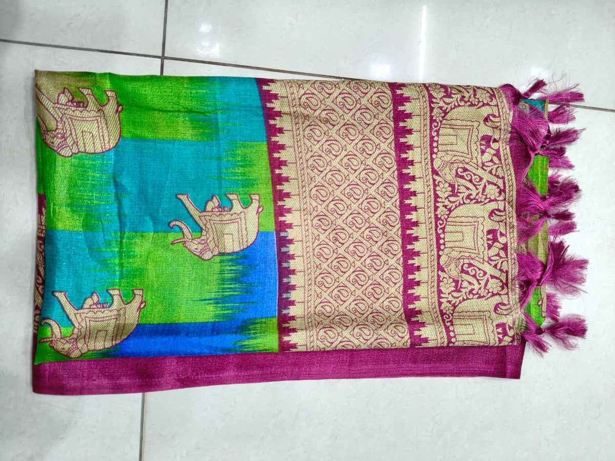 Wedding Dupatta Multicolor for Women Phulkari Bridal Silk