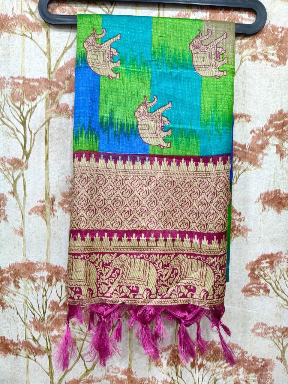 Wedding Dupatta Multicolor for Women Phulkari Bridal Silk