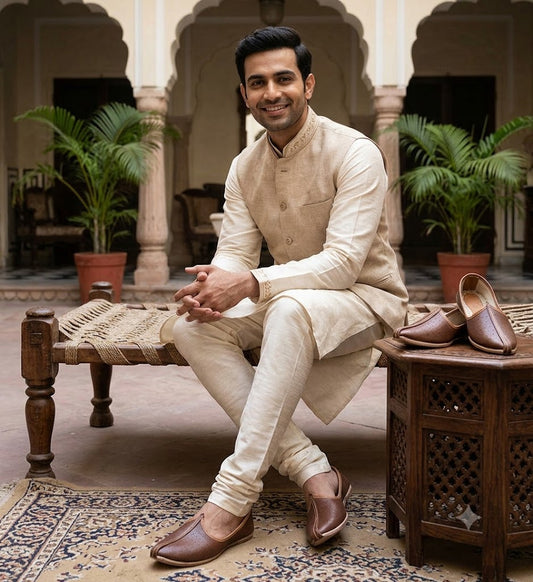 Handmade Brown Jutti Genuine Leather