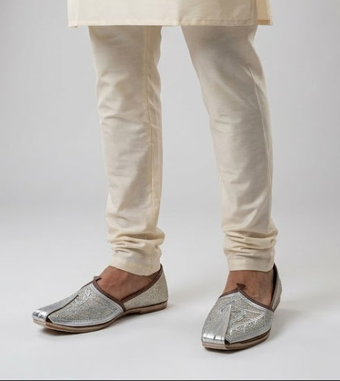 Handmade Leather Mojari Shoes for Men Brown Khussa Jutti