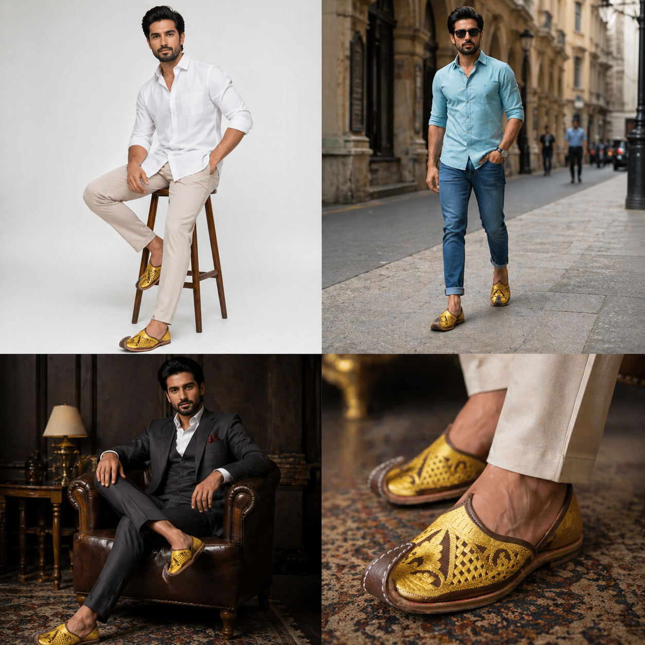 Handmade Aladdin Khussa Shoes Traditional Jutti