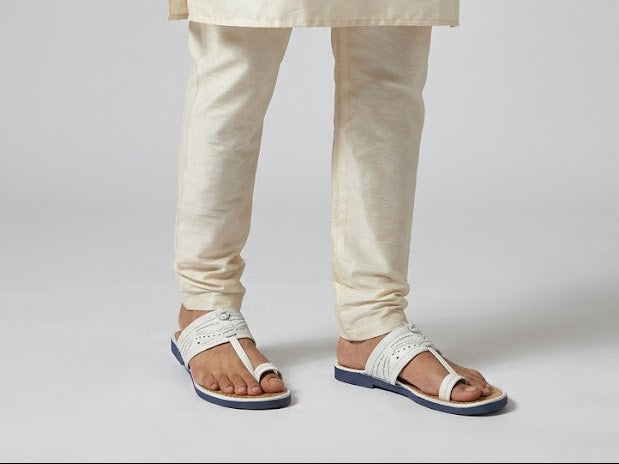 Men Casual Cream Slippers Handmade Leather