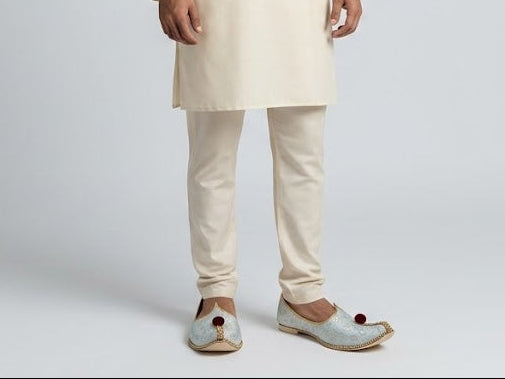 Sherwani Men Mojari Shoes for Groom Cream Jutti