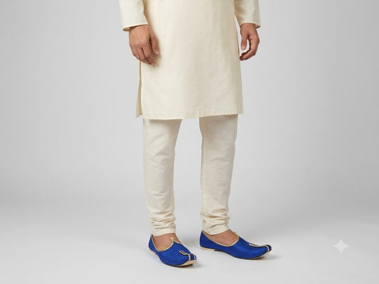 Handmade Men’s Wedding Mojari Blue Jutti