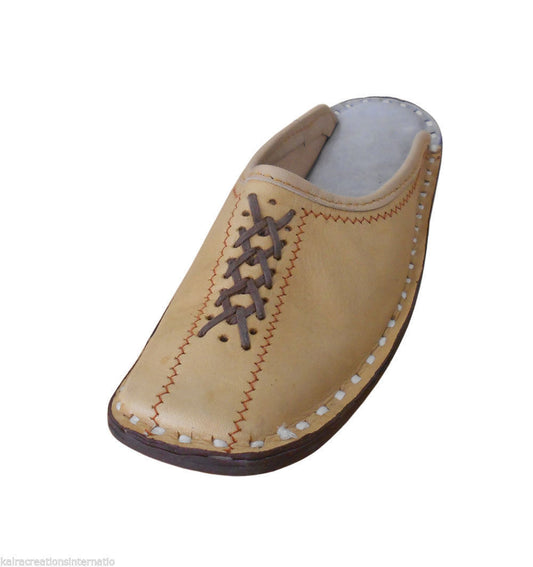 By Kalra Creations Men Slippers Handmade Leather Indian Wedding Camel Khussa Clogs Flip-Flops US 9