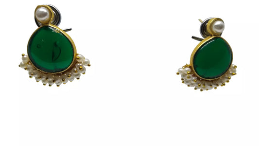 Women Jewelry Indian Earrings Bollywood Style Bridal Brass Stone Earrings By Kalra Creations
