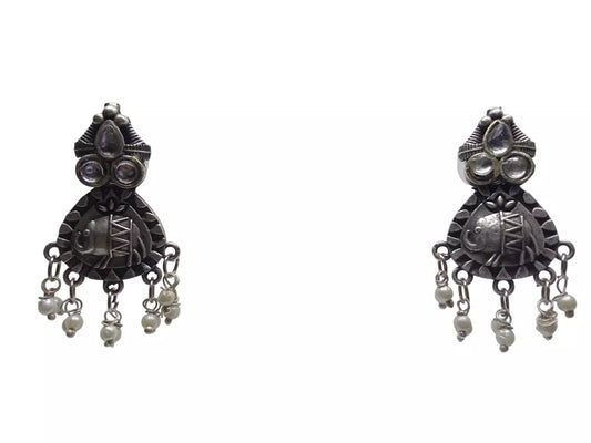 Women Jewelry Indian Earrings Bollywood Style Bridal Brass Stone Earrings By Kalra Creations