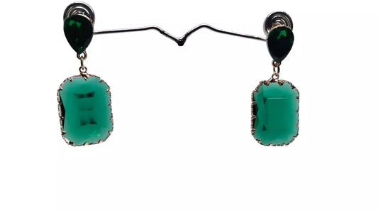 Women Jewelry Indian Sky Blue Stone Women Bollywood Style Bridal Brass Earrings By Kalra Creations