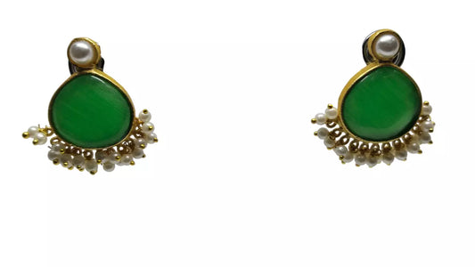 Women Jewelry Indian Earrings Bollywood Green Style Bridal Brass Earrings