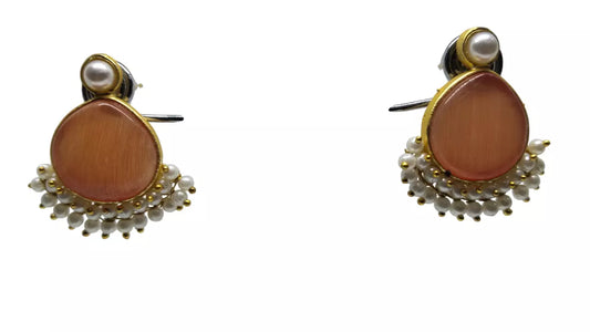 Women Jewelry Indian Gold Tone Earrings Bollywood Style Bridal Brass Earrings