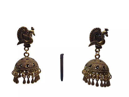 Women Earrings Brass Jewelry Indian Bollywood Style Bridal Brass Earrings