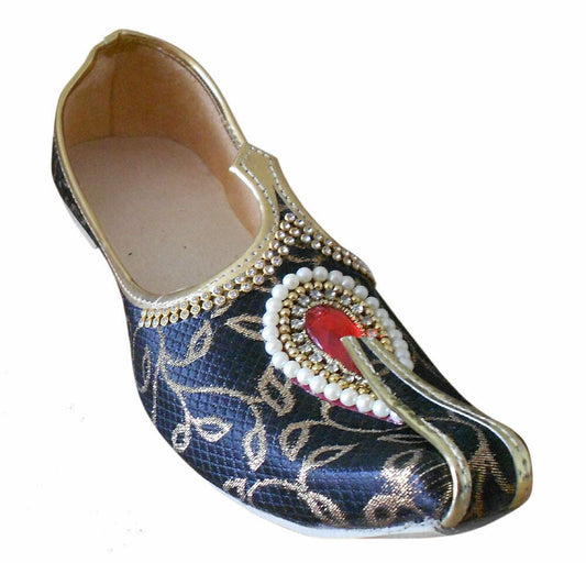 Men Shoes Wedding Jutties Indian Groom Khussa Handmade Mojaries Loafers & Slip Ons Flip-Flops Flat US 7/8