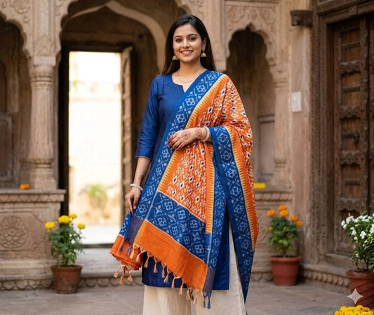 Casual  Kalamkari Dupatta for Women Multicolor Bridal Silk