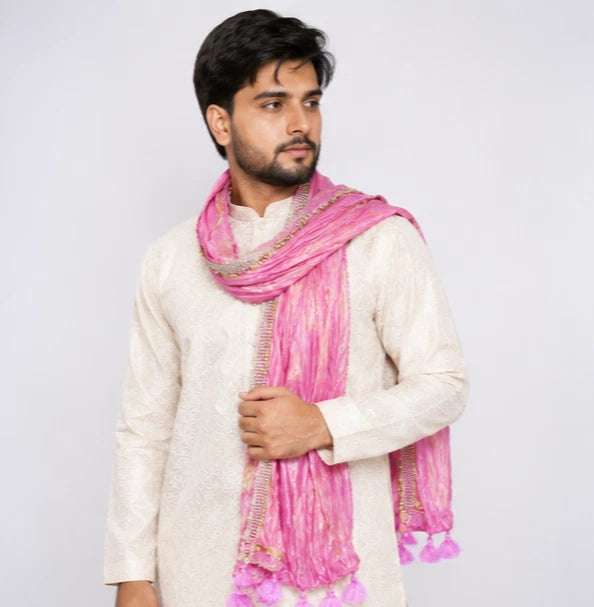 Groom Sherwani Dupatta Silk Wedding Stole