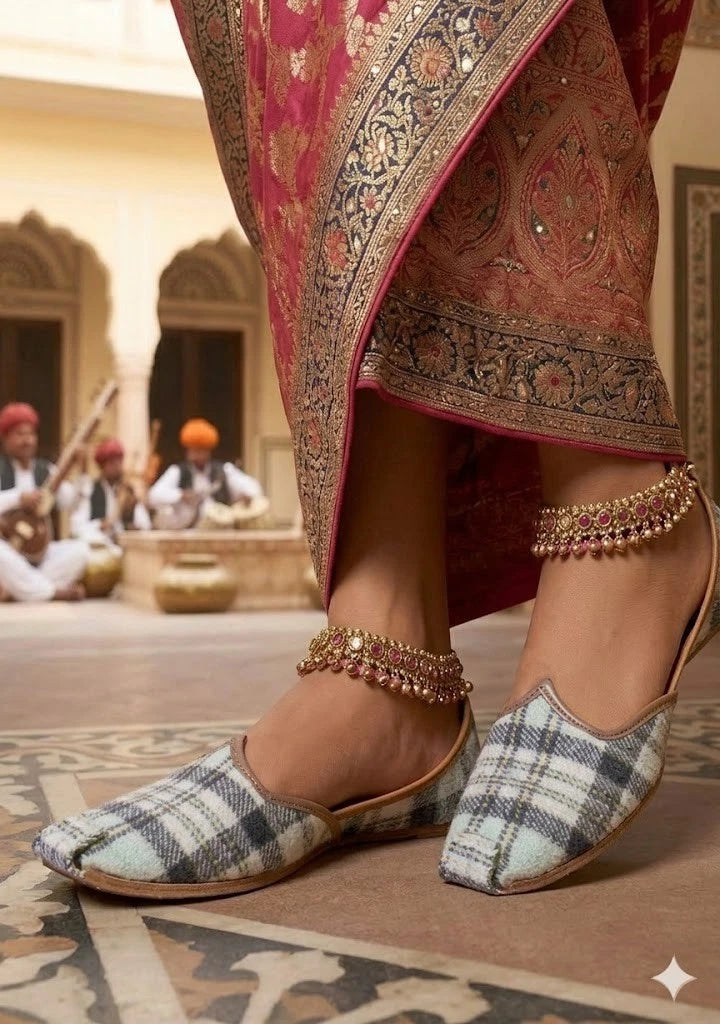 Handmade Bridal Khussa Mojari Multicolor Ethnic Flats Jutti