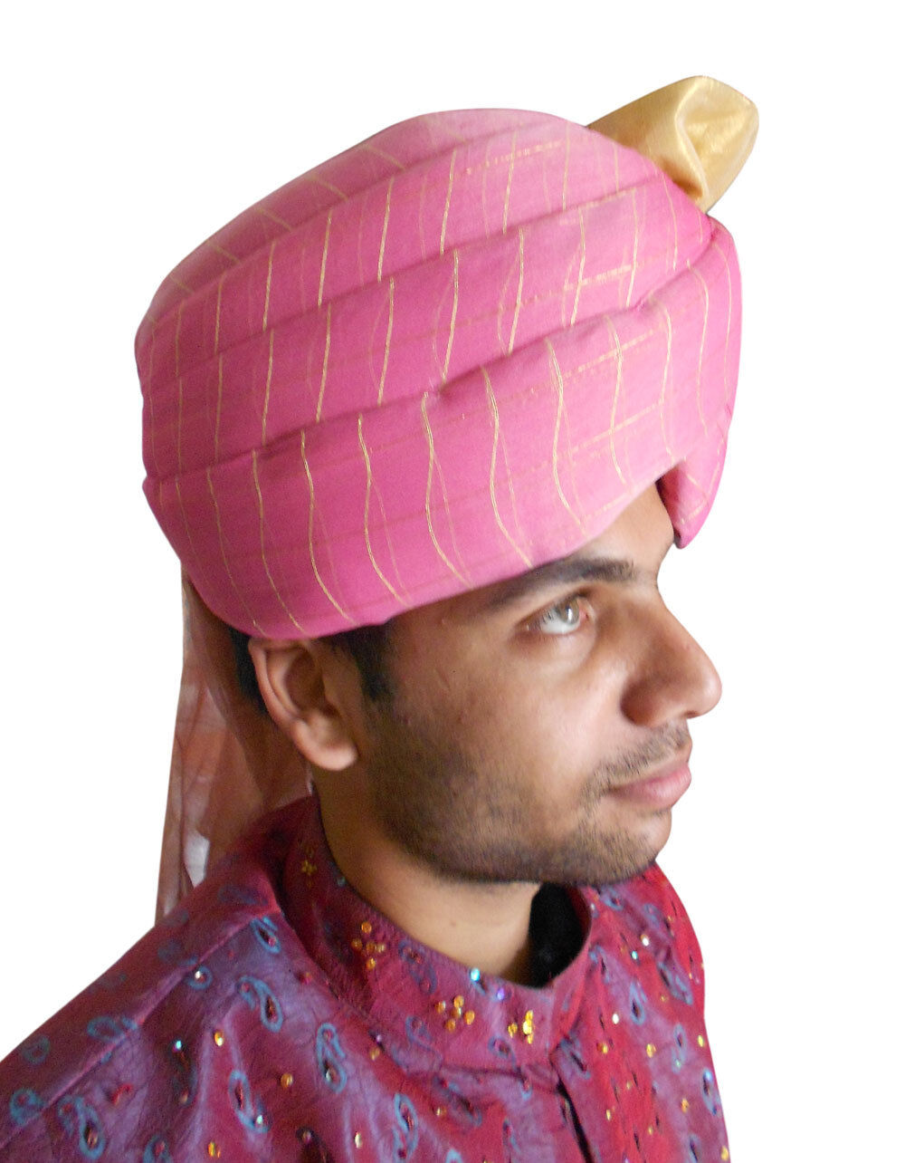 Men Safa Indian Handmade Sherwani Wedding Turban Pag Groom Top Pagri