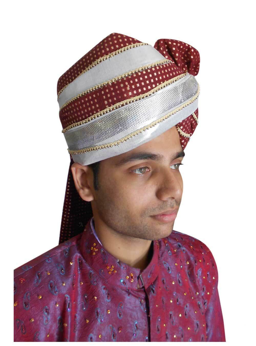 Men Hat Wedding Sherwani Groom Pagri Turban Indian Handmade Pag Top 22.25"