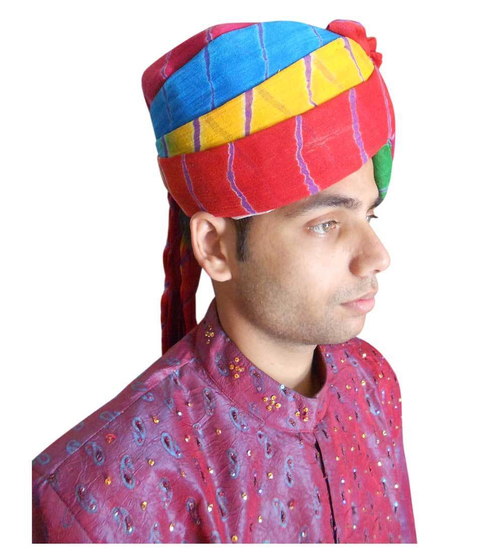 Men Hat Indian Turban Traditional Handmade Cotton Pagri Top 7 1/8 (22.25")