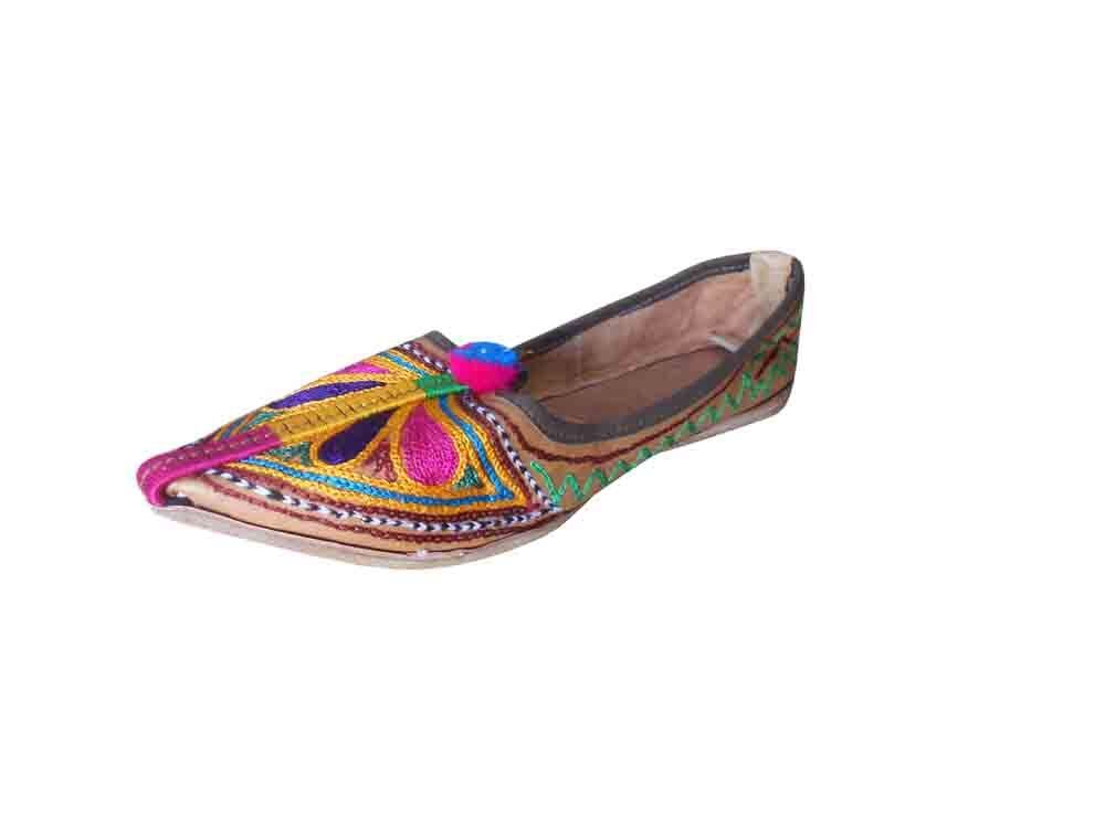 Women Shoes Indian Handmade Leather Jutties Casual Mojaries Flip-Flop US 5.5-6.5