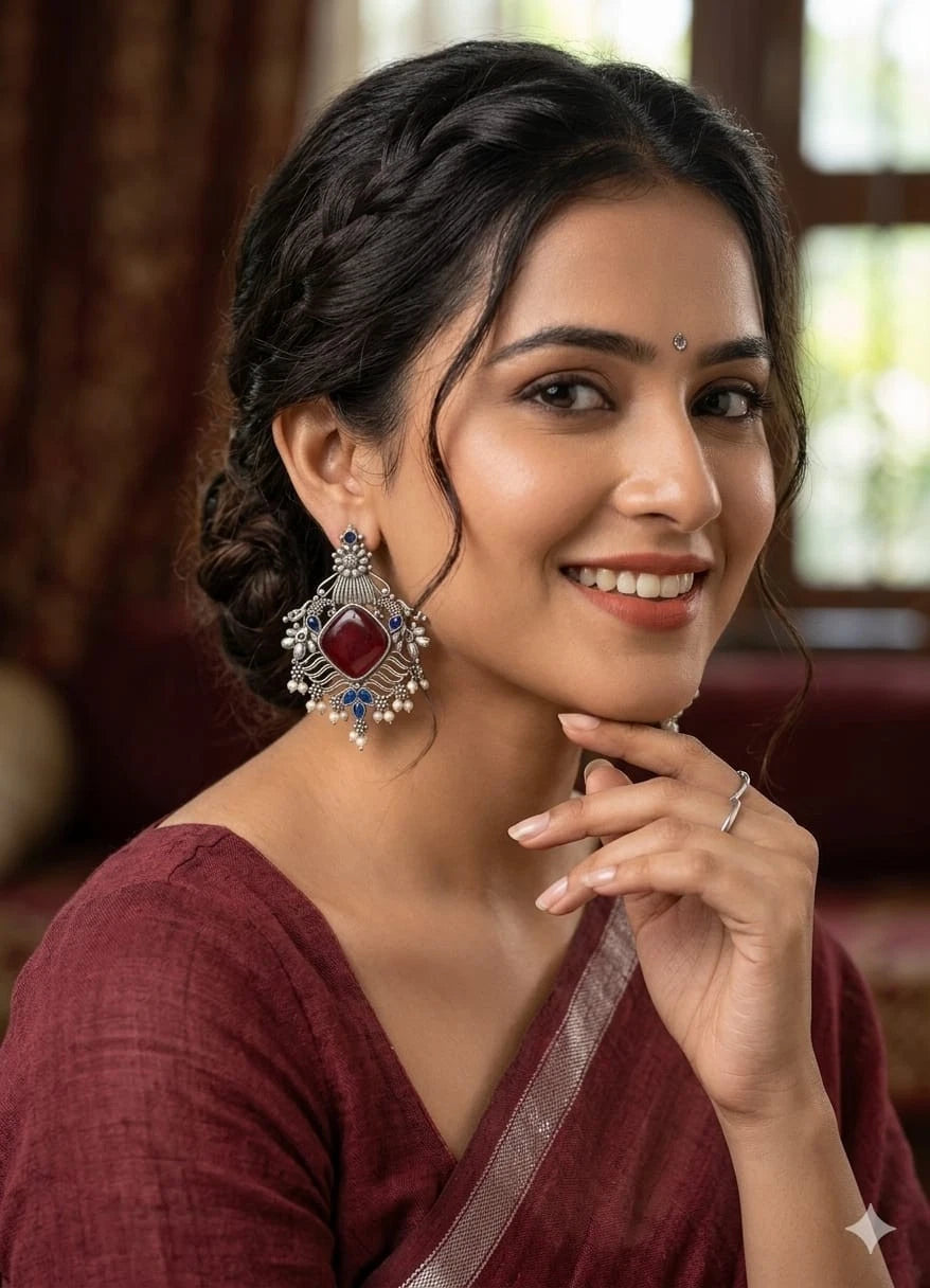Women Earrings Tops Jewelry Indian Bollywood Style Bridal Brass Earrings