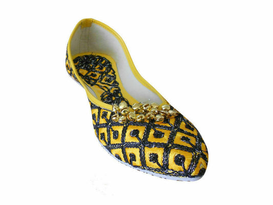 By Kalra Creations Women Shoes Party Handmade Leather Mojaries Traditional Punjabi Jutties Flip-Flops Flat US 4-7