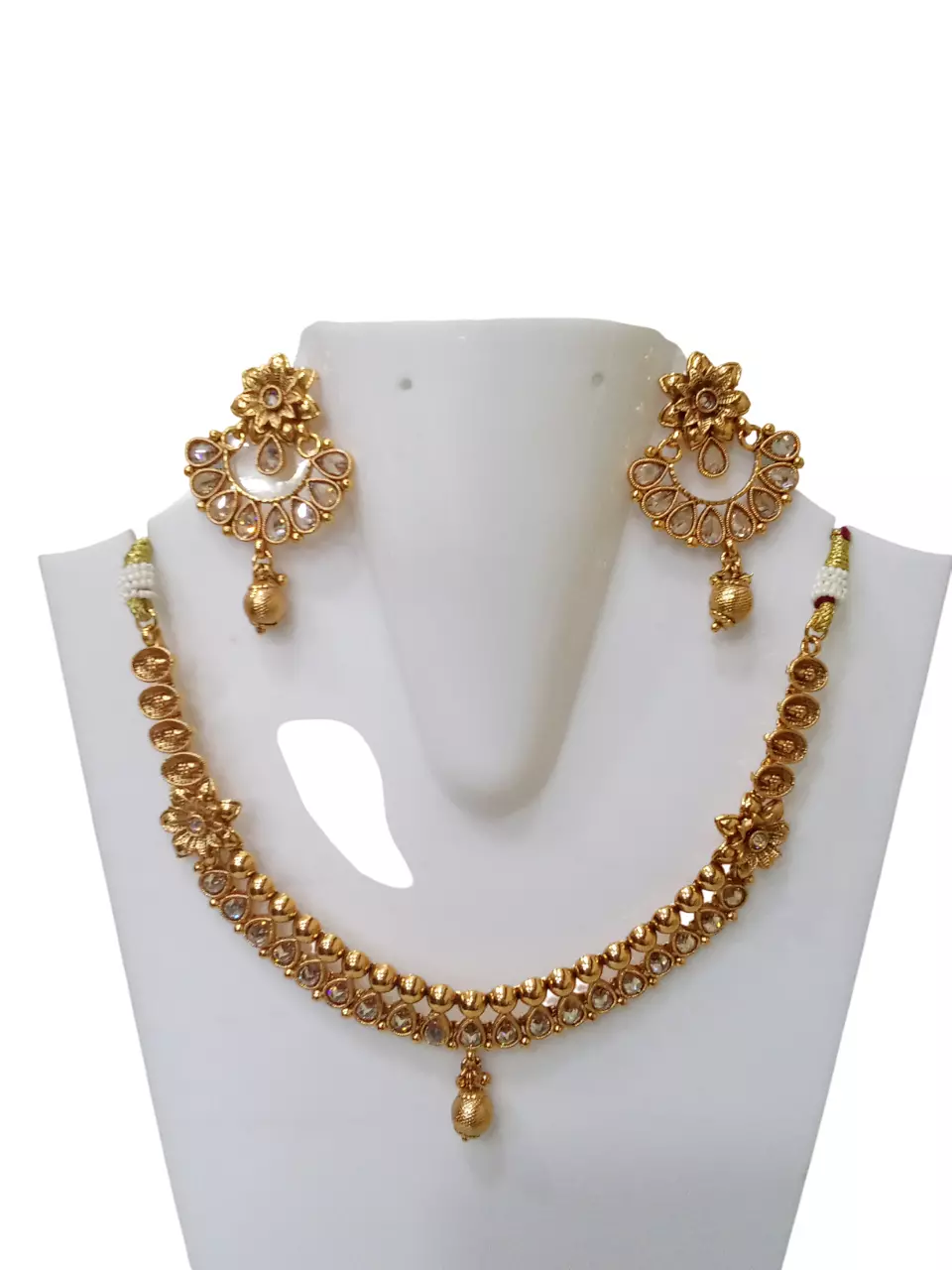 Women Wedding Jewellery Necklace Set Stylish Gold Plated Antique Girls Pendant