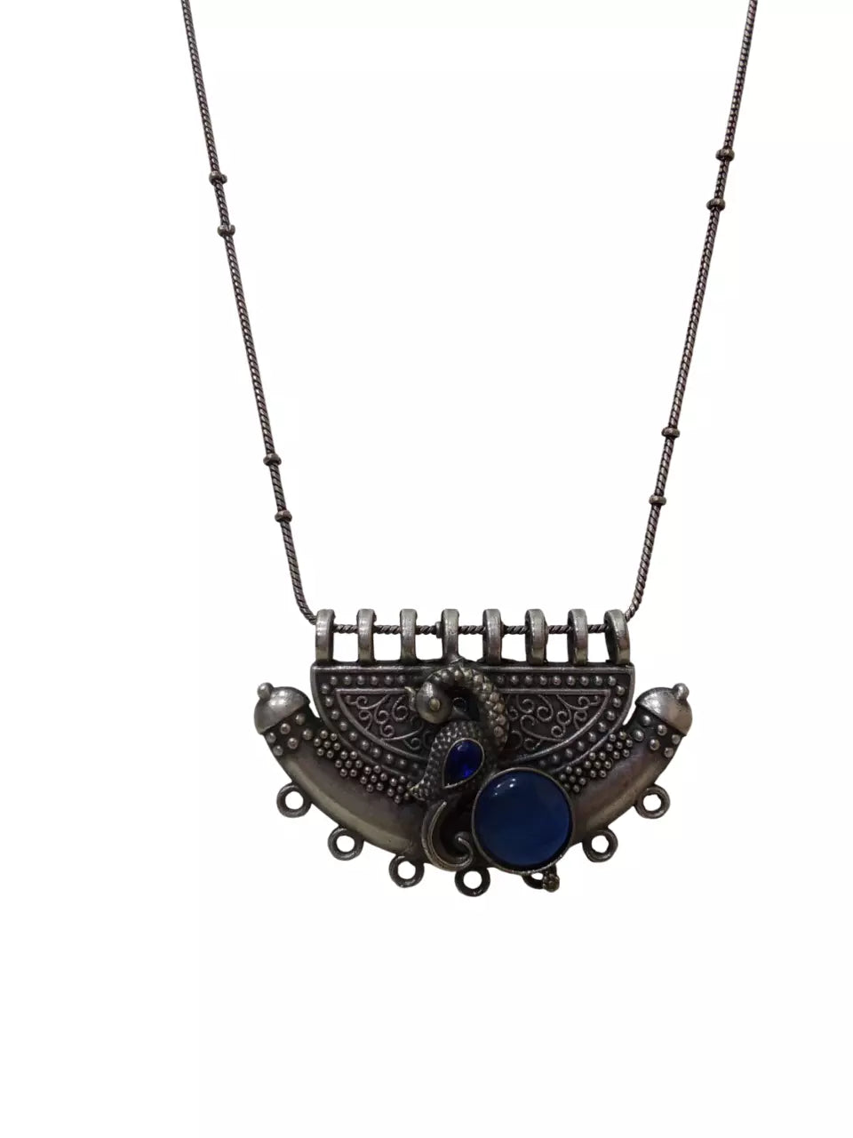 German Silver Tibetan Pendant Necklace for Girls & Women Tribal Tibetan Pendant