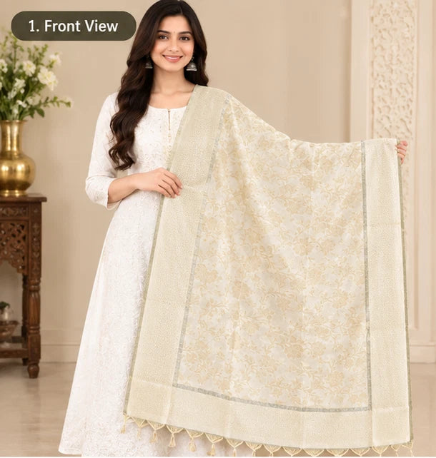 Wedding Dupatta Multicolor for Women Phulkari Bridal Silk